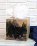 Western Rustic Pine Forest Mountain Black Bear With Cubs 5 Piece Bathroom Set