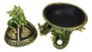 Green Dragon Mother With Hatchling On Celtic Knotwork Dome Egg Decorative Box