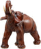 Ebros Faux Mahogany Wood Thai Buddha Elephant With Trunk Up Statue 14.25"Long