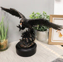 Wings Of Glory Bald Eagle Swooping Over Water Bronzed Resin Figurine With Base