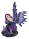 Sleeping Purple Lavender Girl Fairy Garden Statue 4.5"Tall Twilight Fae Pixie