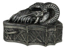 Medieval Celtic Tribal Knotwork Resting Dragon Skull Decorative Box Figurine