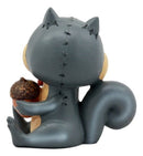 Larger Furrybones Nibbles The Squirrel With Acorn Figurine 4"H Hooded Skeleton