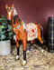 Ebros Spirit Horse with Painted Tapestry Saddle Hand Crafted Statue 9.5" Long
