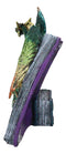 Guardian Of Bibliography Gold Green Dragon Emerging Out Of Spell Book Figurine