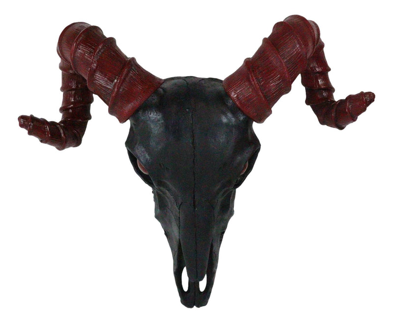 Gothic Goat of Mendes Baphomet Belial Ram Skull Red Horns Wall Decor