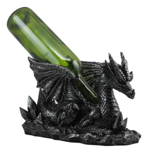 Voyage Of The Crystal Dragon Wine Holder Statue 12"Long Mythical Guardian Dragon