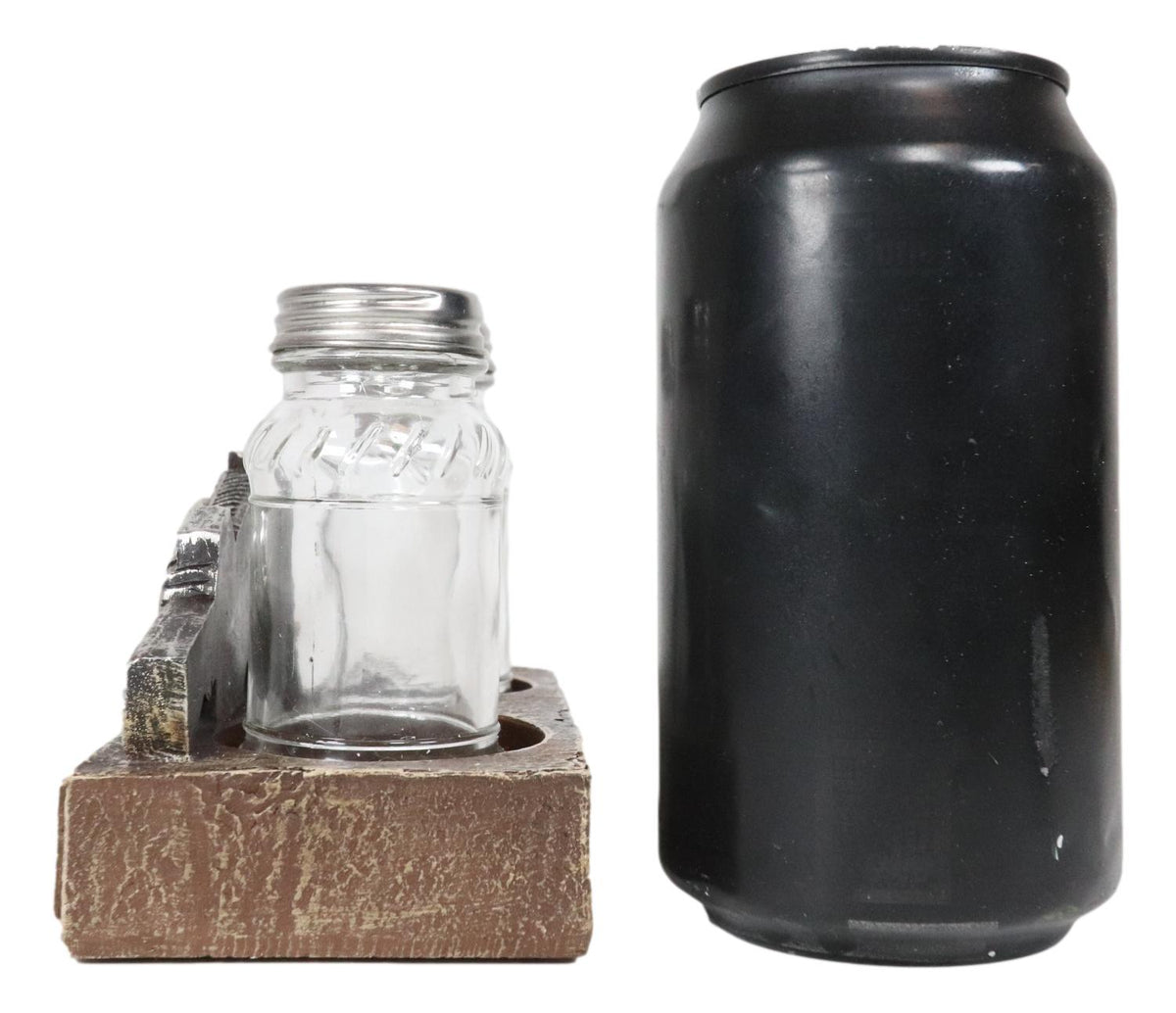 Veteran Military Fallen Soldier Rifle Helmet Salt Pepper Shakers Holder Figurine