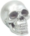 Ebros Pirate's Loot Graveyard Human Skull Figurine 3.75"L (Metallic Silver)