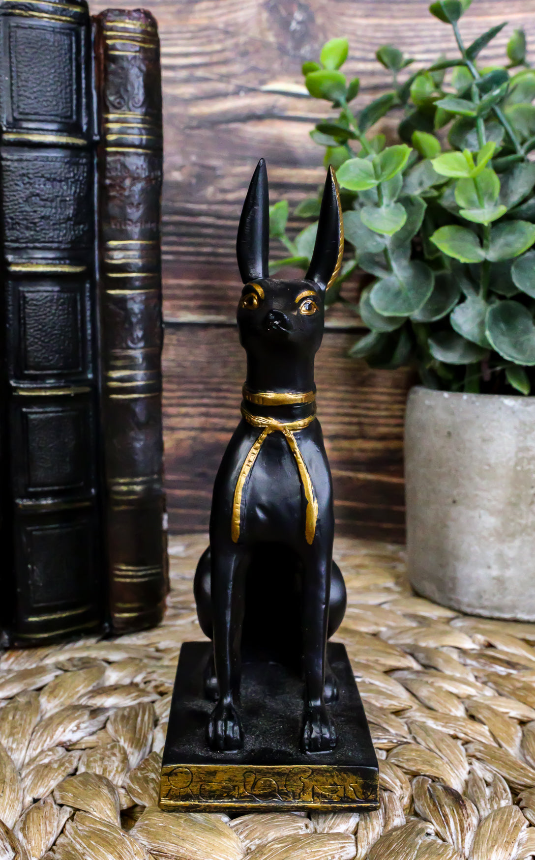 Sitting Ancient Egyptian God Anubis Jackal Dog Figurine 5"H God of The Afterlife