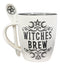 Wicca Sacred Moon Triple Goddess Pentacle Witches Brew Ceramic Mug And Spoon Set
