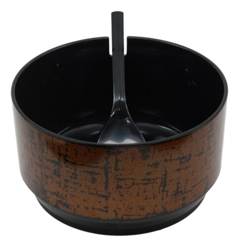 Large Japanese Restaurant Grade Gold Ohitsu Rice Container Serving Bowl & Scoop