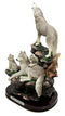 Ebros Gift Moon Howling Timberwolves Wolf Pack Family Decorative Figurine 8.5"H
