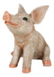 Large Country Farmhouse Adorable Realistic Animal Farm Babe Pig Sitting Statue