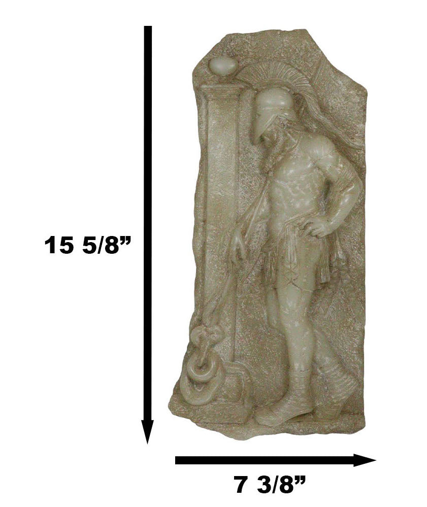 Ancient Greek Sepulchral Warrior Wall Plaque Relief Large Decor Sculpture 15"H - Ebros Gift