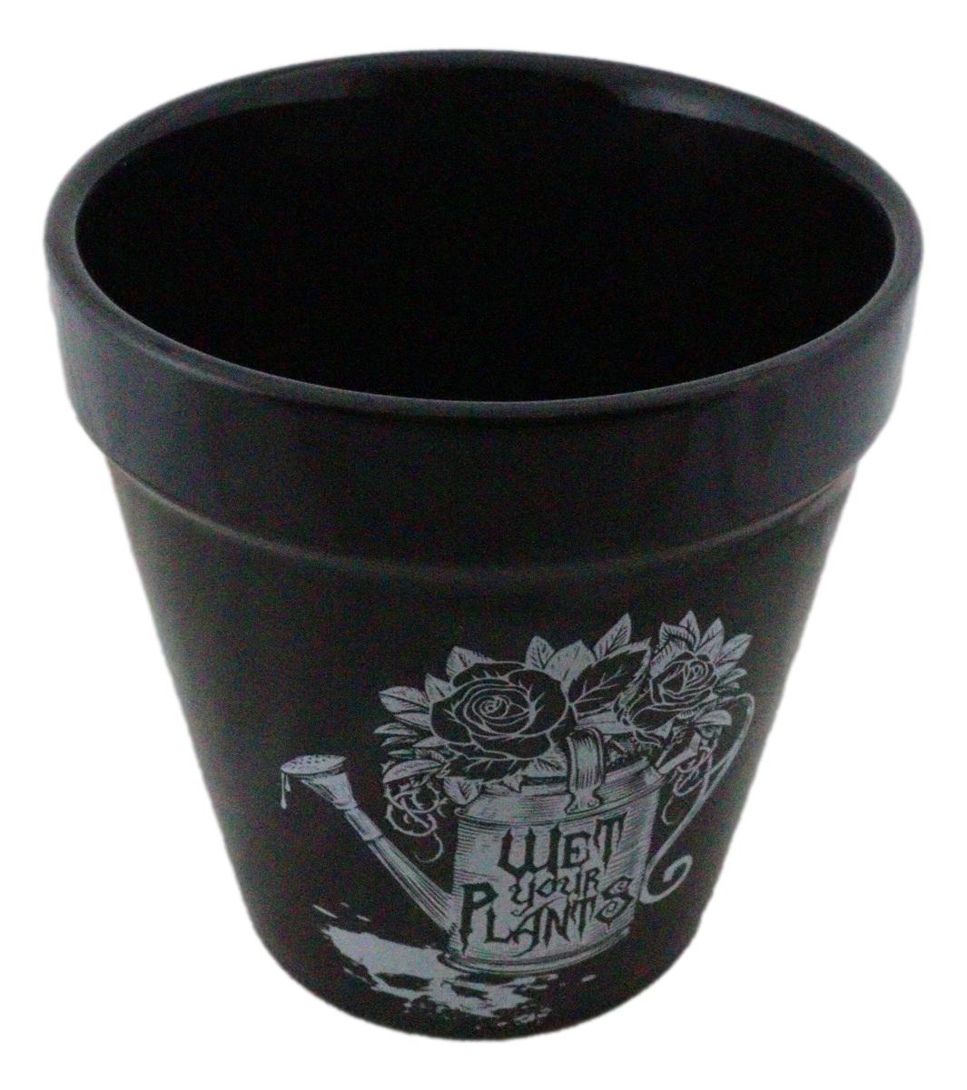 Wet Your Plants Skull Floral Watering Can Wicca Witch Flower Herbs Planter Pot