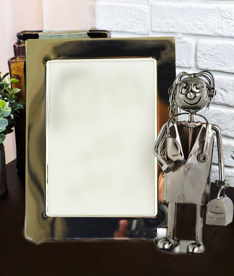 Ebros Physician Doctor Metal Sculpture 5"X7" Picture Frame Vertical Horizontal Display