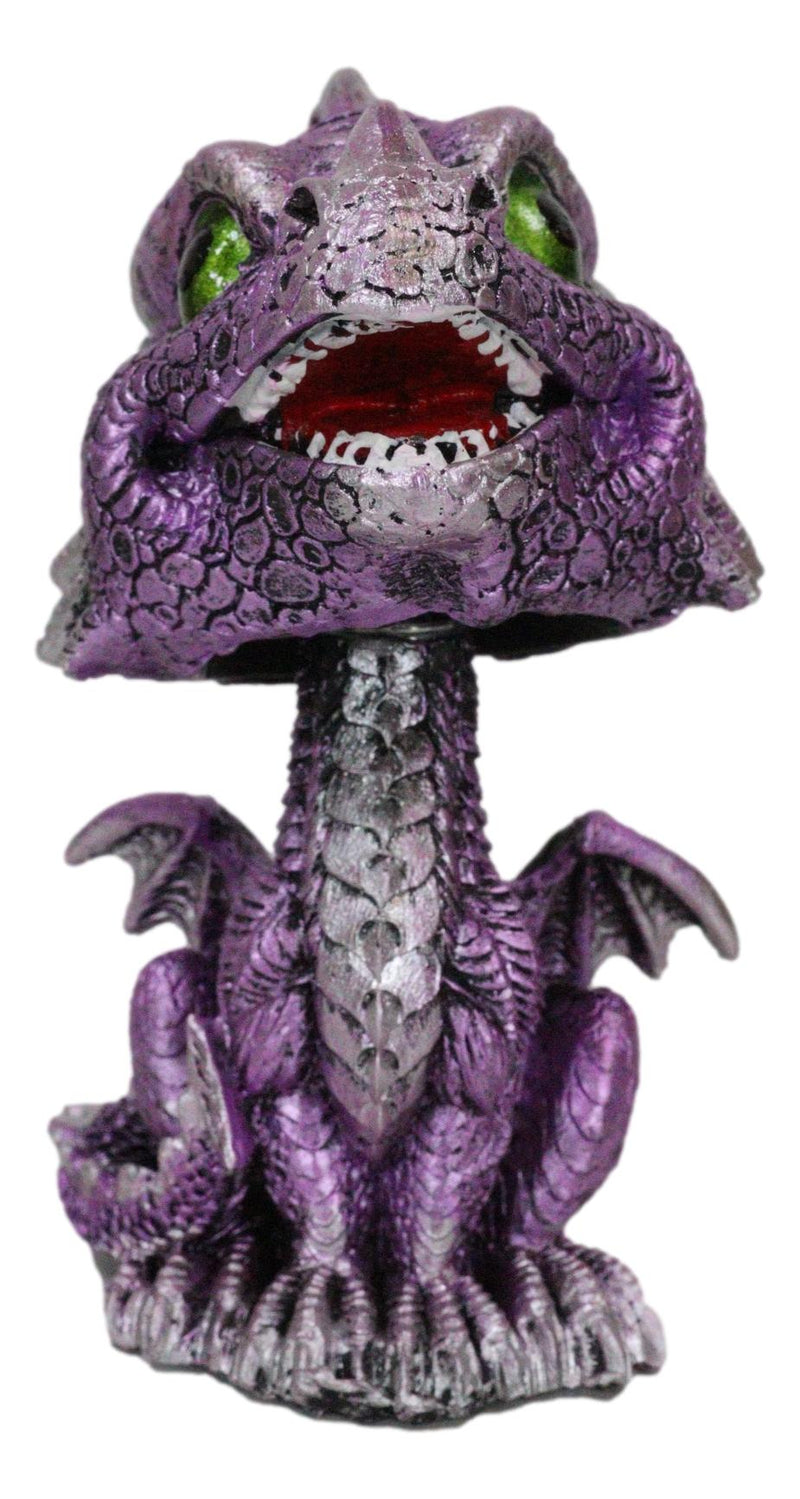 Set of 4 Whimsical Wyrmling Baby Dragons Sitting Naughty Bobblehead Figurines