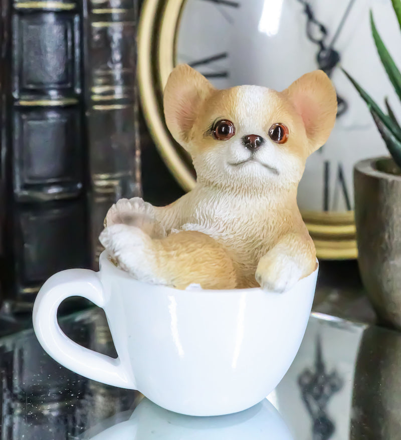 Ebros Realistic Mini Chihuahua Teacup Statue 3" Pet Pal Dog Breed Collectible Figurine