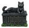Ebros Black Cat with Pentacle Necklace Fortune's Watcher Tarot Card Deck Holder Jewelry Box Figurine with Major Arcana Numbers Home Decor Statue of Mystical Feline Cats Wicca Witchcraft Talisman