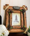 Rustic Western Autumn Fall Festive Pinecones With Wooden Log Picture Frame 5"X7"