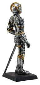 Ebros Medieval French Knight Dollhouse Miniature Figurine 4"H Suit Of Armor Swordsman