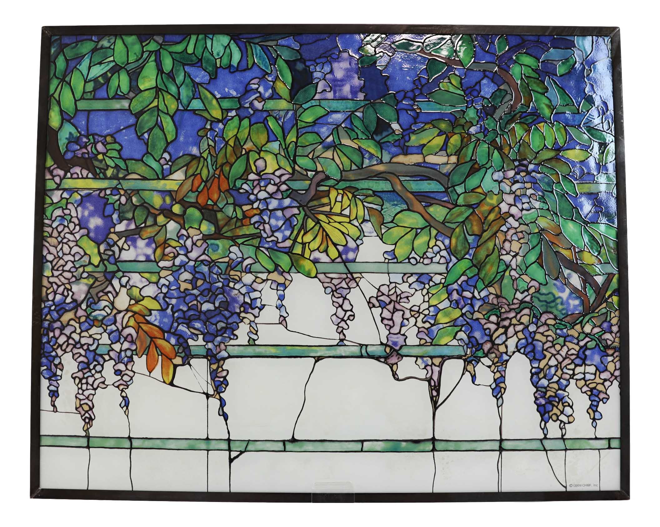 Louis Comfort Tiffany Wisteria Blossoms Stained Glass Wall Or