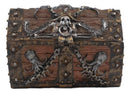 Ebros Kraken Octopus Pirate Haunted Chained Skull Treasure Chest Jewelry Box 5"L