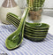 Ebros Made In Japan Modern Glazed Ceramic  Shades Of Green Soup Spoons Set Of 6