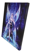 Ebros Anne Stokes Enchantment Triple Moon Fairy Wood Framed Canvas Wall Decor