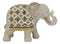 Silver Grey Accent Mosaic Design Noble Elephant With Trunk Up Statue 9"L Decor