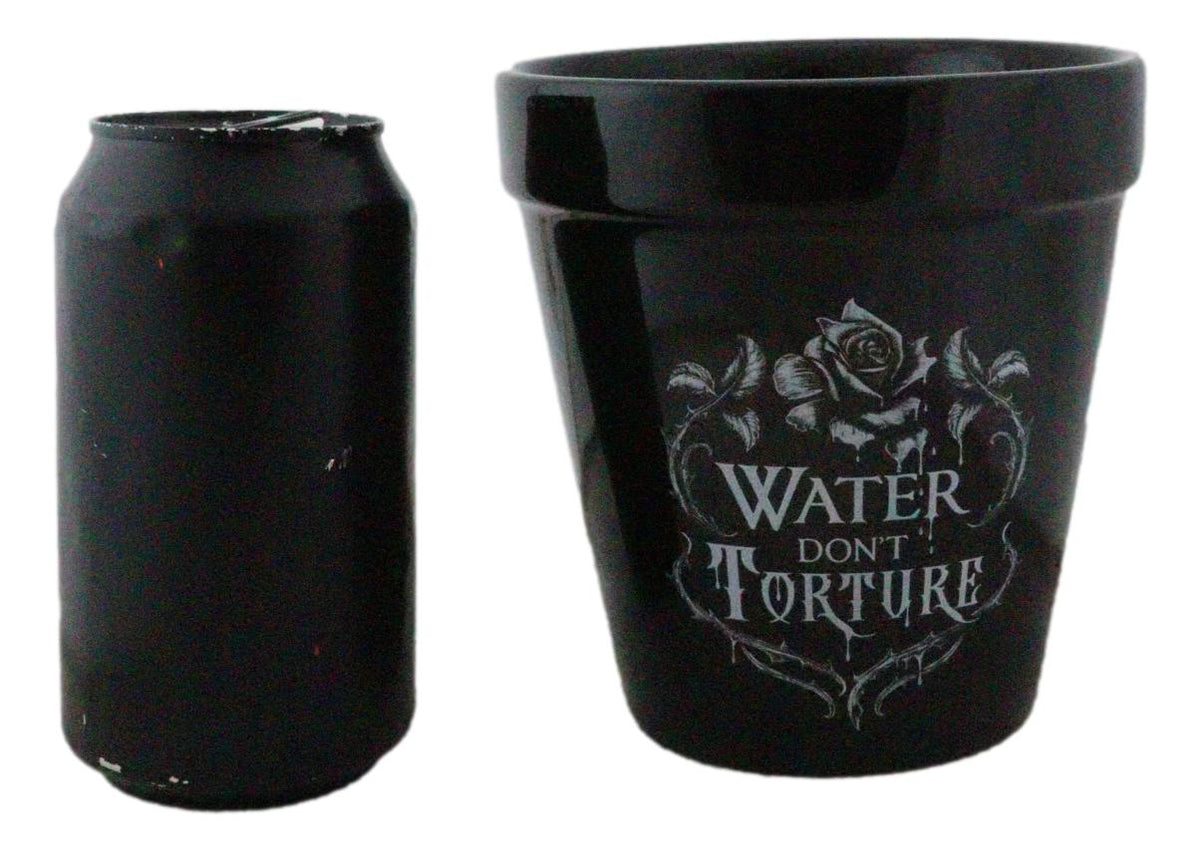 Water Don't Torture Rose Vines Wicca Witch Apothecary Flower Herbs Planter Pot