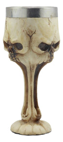 Ebros Day of The Dead Bone Ossuary Distorted Shrieking Ghost Skulls Wine Goblet 7oz