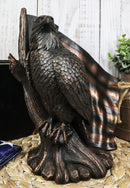 Ebros 10.5"H Lifelike USA Flag Patriotic Bald Eagle Perching On Tree Sculpture - Ebros Gift