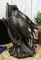 Ebros 10.5"H Lifelike USA Flag Patriotic Bald Eagle Perching On Tree Sculpture - Ebros Gift
