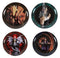 Set Of 4 Fantasy Warrior Maidens With Magic Rune Dragons Dessert Salad Plates