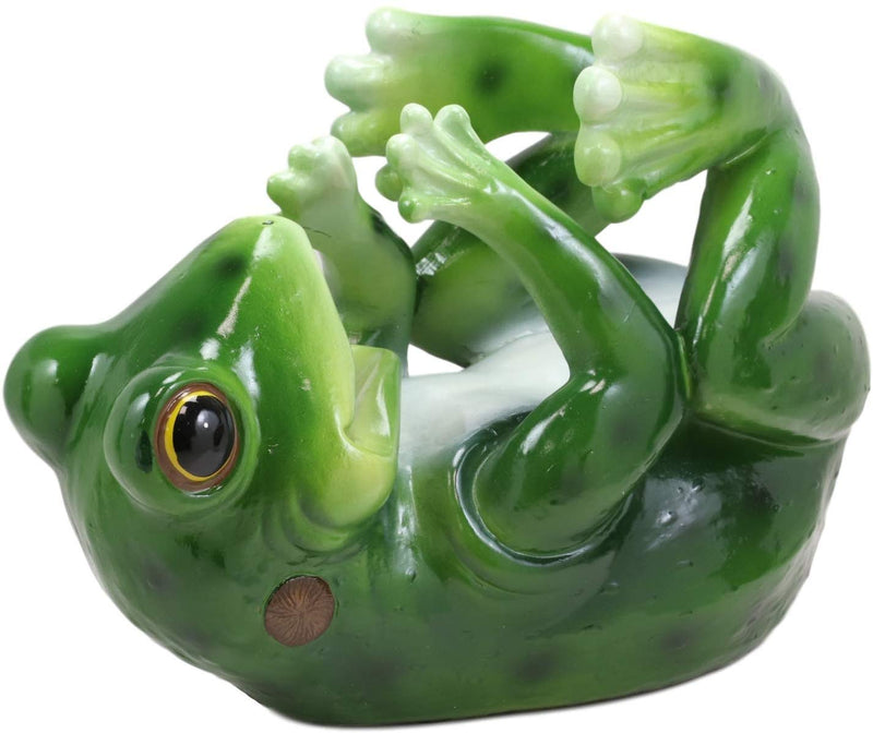 Ebros Rainforest Green Tree Frog Wine Bottle Holder Caddy Figurine 10.25" Long