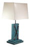 Ebros 26"H Rustic Blue Distressed Wood 2 Crossed Friendship Arrows Table Lamp