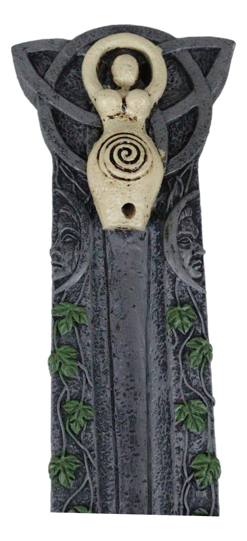 Wiccan Shaman Feminine Spiral Goddess Celtic Trinity Ivy Leaves Incense Burner