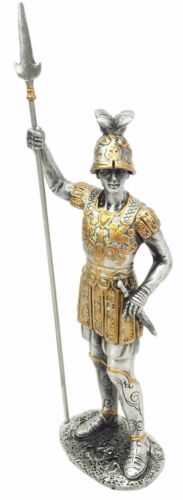 Pewter Medieval Knight Halberdier With Spear Guard Figurine Statue 4.25"H - Ebros Gift