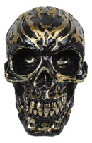 Ebros Black and Gold Tribal Skull Figurine 6.5" Long Collectible Horror Skull Head