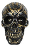Ebros Black and Gold Tribal Skull Figurine 6.5" Long Collectible Horror Skull Head