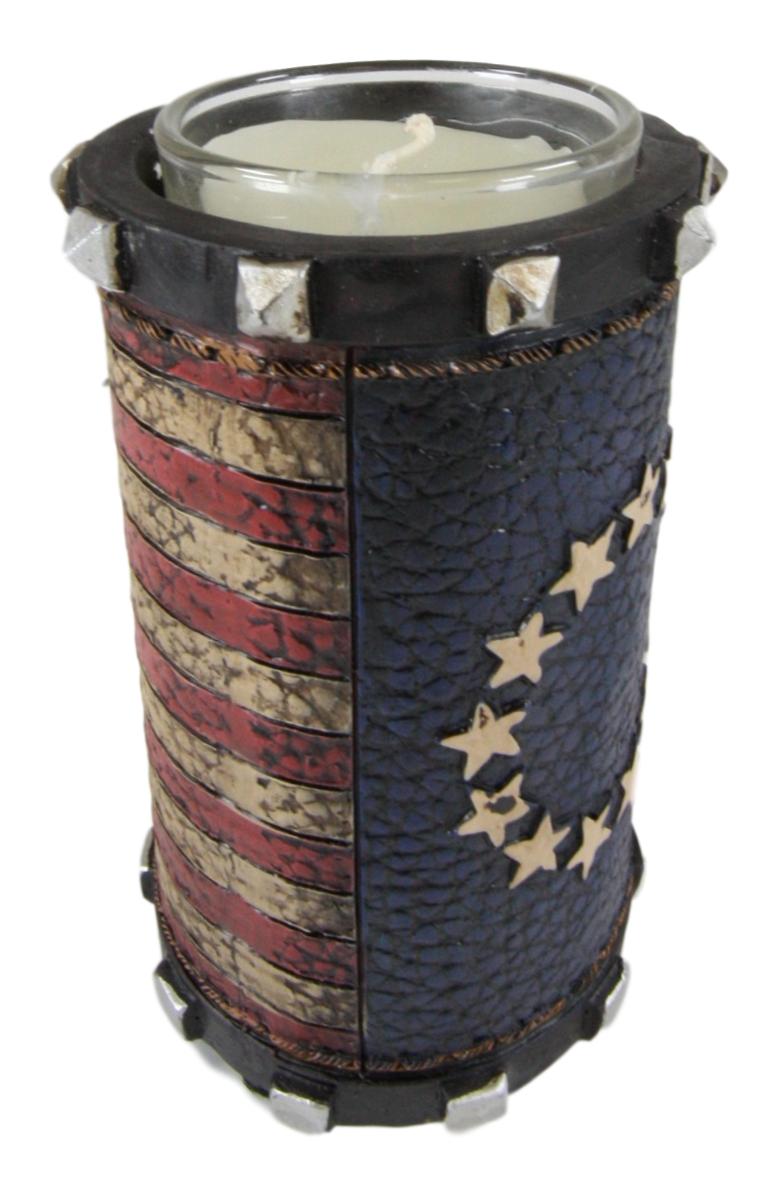 Ebros Pack of 2 Patriotic Betsy Ross American Flag Decorative Candle Holder