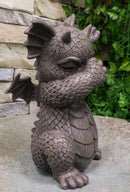 Ebros Whimsical Hip Hop Dabbing Garden Dragon Statue 9.25" Tall Look at My Dab