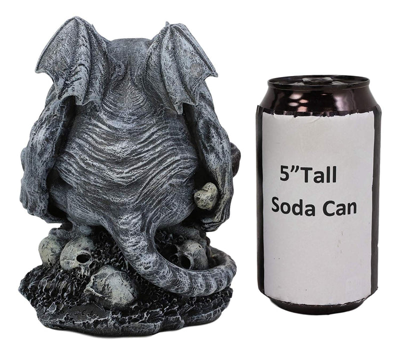 Ebros Gift Grotesque Winged Toad Troll Gargoyle Standing On A Bed of Skulls Statue 6.25" High Dark Fantasy Ossuary Macabre Graveyard Halloween Gargoyles Collectible Figurine Accent