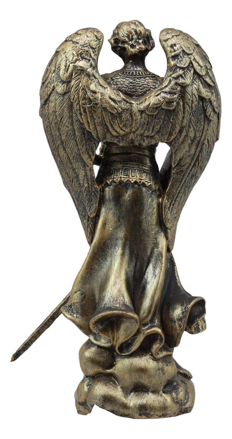 Ebros Bronzed Greek Orthodox Christian Church Archangel Of The Angelic Council Statue 5" Tall Figurine (Jehudiel The Laudation Of God)