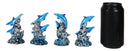 Pack Of 4 Marine Sea Blue Dolphins Swimming By Waves And Coral Reef Figurines