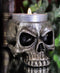 Pack Of 2 Gunmetal Finish Evil Death Skull Small Votive Candle Or Crystal Holder