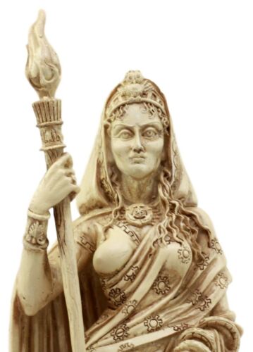 Ebros Ivory Hecate Statue Greek Goddess Hekate with She-Dogs Figurine 10.75" H - Ebros Gift