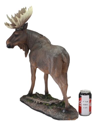 Ebros Realistic Large Bull Moose In The Forest Statue 19.5"L Wildlife Elk Deer Decor